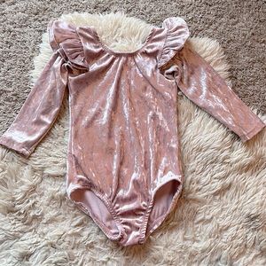 Ruffle long sleeve leotard